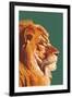 Lion Up Close-Lantern Press-Framed Art Print