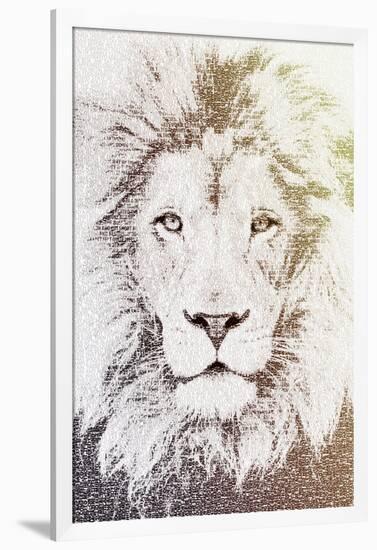 Lion-Paula Belle Flores-Framed Art Print