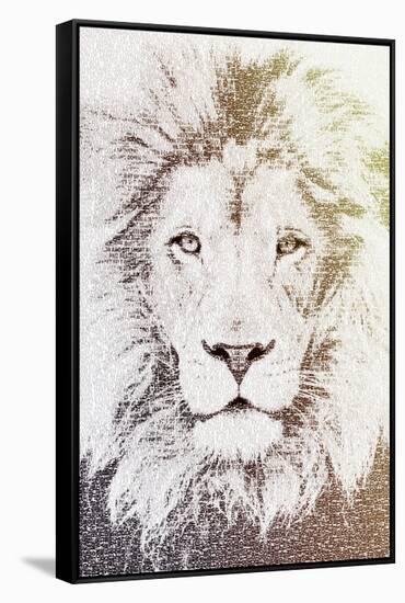 Lion-Paula Belle Flores-Framed Stretched Canvas