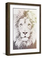 Lion-Paula Belle Flores-Framed Art Print