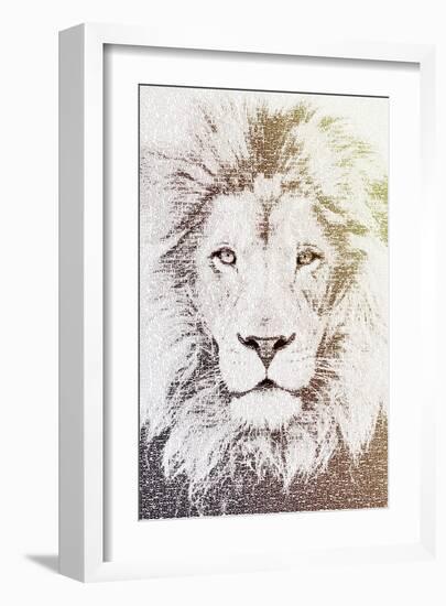 Lion-Paula Belle Flores-Framed Art Print