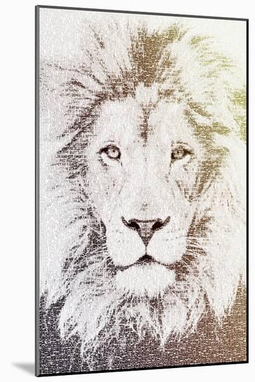 Lion-Paula Belle Flores-Mounted Art Print