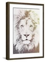 Lion-Paula Belle Flores-Framed Art Print