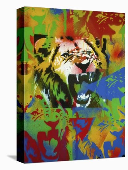 Lion-Abstract Graffiti-Stretched Canvas