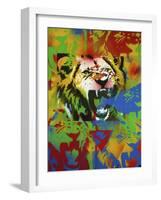 Lion-Abstract Graffiti-Framed Giclee Print