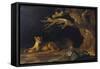 Lioness and Cave-George Stubbs-Framed Stretched Canvas