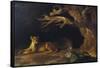 Lioness and Cave-George Stubbs-Framed Stretched Canvas