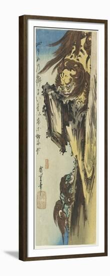 Lioness and Cub, 1832-1834-Utagawa Hiroshige-Framed Giclee Print