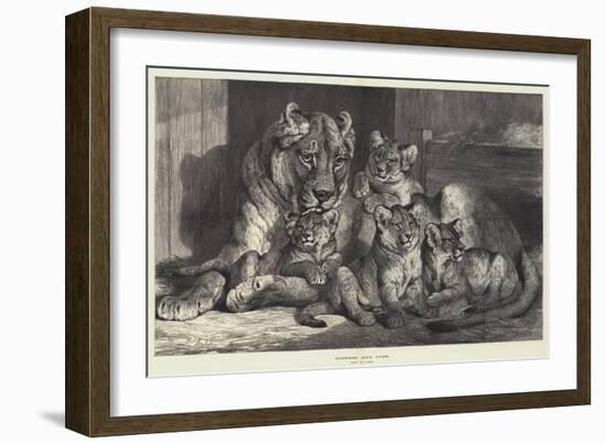 Lioness and Cubs-Samuel John Carter-Framed Giclee Print