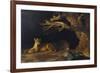 Lioness and Lion in a Cave-George Stubbs-Framed Giclee Print