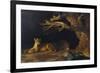 Lioness and Lion in a Cave-George Stubbs-Framed Giclee Print