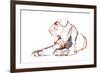 Lioness Lines, 2021, (mixed media on paper)-Mark Adlington-Framed Giclee Print