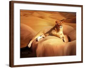Lioness On A Rock 2-Ata Alishahi-Framed Giclee Print