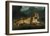 Lioness Reclining, C.1855-Eugene Delacroix-Framed Giclee Print