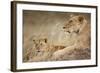 Lioness with Cub in Masai Mara National Reserve-Paul Souders-Framed Photographic Print