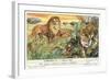 Lions and Tiger-null-Framed Art Print