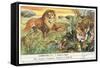 Lions and Tiger-null-Framed Stretched Canvas