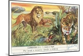 Lions and Tiger-null-Mounted Art Print