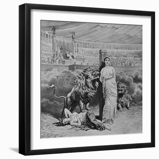 Lions Attacking Martyrs-null-Framed Giclee Print