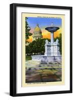 Lions Fountain-Curt Teich & Company-Framed Art Print