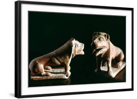 Lions, from Kerkouane, Tunisia, 3rd Century Bc-null-Framed Photographic Print