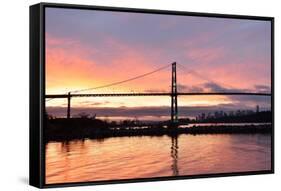 Lions Gate Bridge and Downtown Vancouver at Sunrise-lijuan-Framed Stretched Canvas