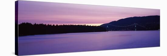 Lions Gate Bridge at Dusk, Vancouver, British Columbia, Canada-null-Stretched Canvas