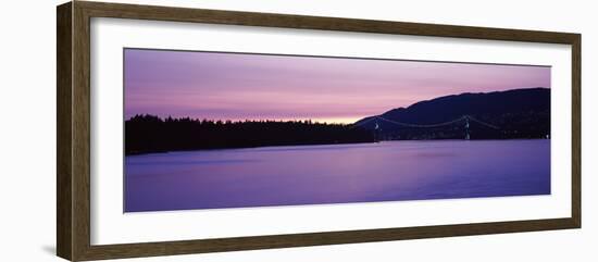 Lions Gate Bridge at Dusk, Vancouver, British Columbia, Canada-null-Framed Photographic Print