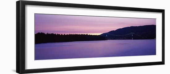 Lions Gate Bridge at Dusk, Vancouver, British Columbia, Canada-null-Framed Photographic Print