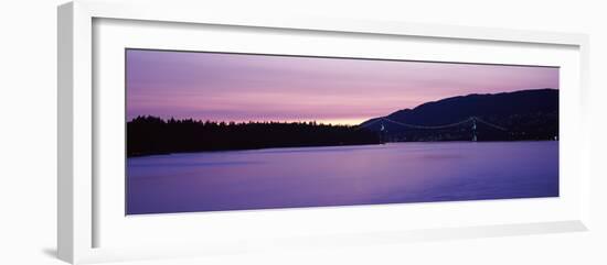 Lions Gate Bridge at Dusk, Vancouver, British Columbia, Canada-null-Framed Photographic Print