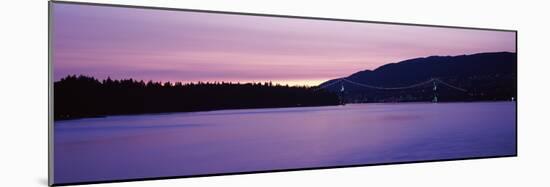 Lions Gate Bridge at Dusk, Vancouver, British Columbia, Canada-null-Mounted Photographic Print