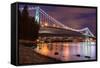 Lions Gate Bridge in Vancouver at Night-JamesWheeler-Framed Stretched Canvas