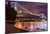 Lions Gate Bridge in Vancouver at Night-JamesWheeler-Mounted Photographic Print