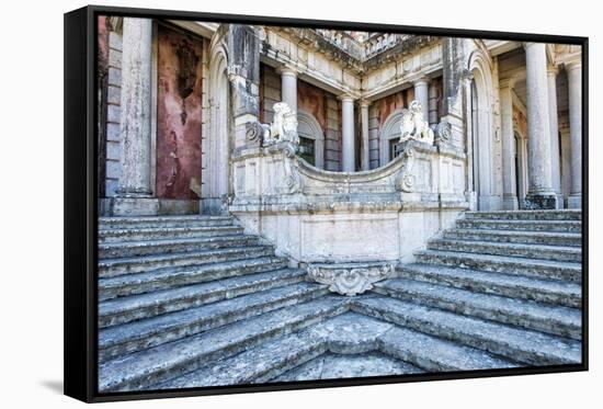 Lions Staircase, Royal Summer Palace of Queluz, Lisbon, Portugal, Europe-G and M Therin-Weise-Framed Stretched Canvas