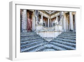 Lions Staircase, Royal Summer Palace of Queluz, Lisbon, Portugal, Europe-G and M Therin-Weise-Framed Photographic Print