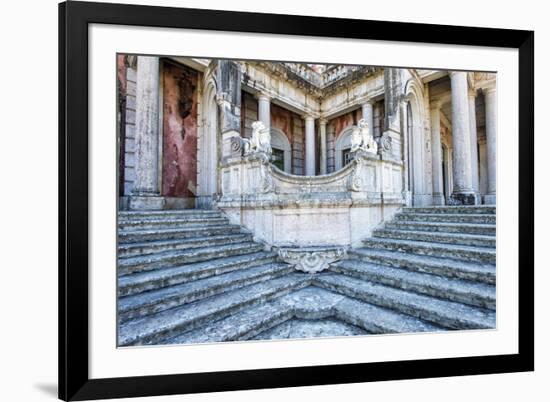 Lions Staircase, Royal Summer Palace of Queluz, Lisbon, Portugal, Europe-G and M Therin-Weise-Framed Photographic Print