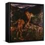 Lions Stalking-Geza Vastagh-Framed Stretched Canvas