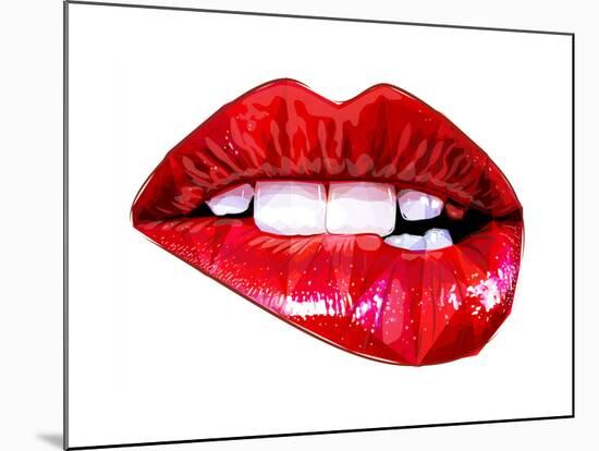 Lip Bite-Enrico Varrasso-Mounted Art Print