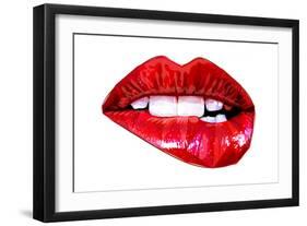 Lip Bite-Enrico Varrasso-Framed Art Print