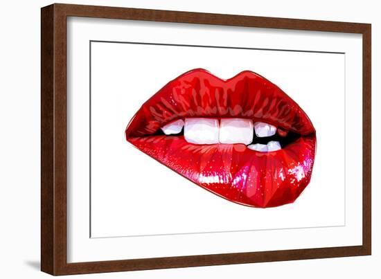 Lip Bite-Enrico Varrasso-Framed Art Print