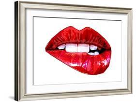 Lip Bite-Enrico Varrasso-Framed Art Print