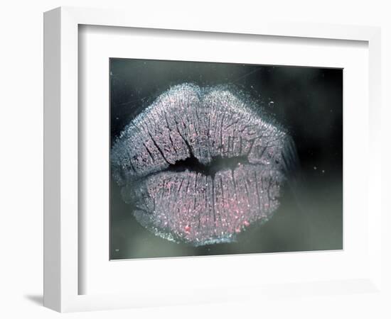 Lip Imprint on Window-William Sutton-Framed Photographic Print