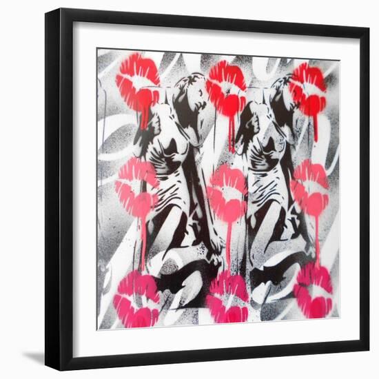 Lip Service-Abstract Graffiti-Framed Giclee Print