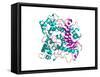 Lipase Molecule-Laguna Design-Framed Stretched Canvas