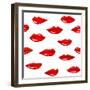 Lips Pattern-Lana L-Framed Art Print