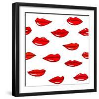 Lips Pattern-Lana L-Framed Art Print