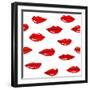 Lips Pattern-Lana L-Framed Art Print