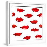 Lips Pattern-Lana L-Framed Art Print