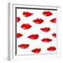 Lips Pattern-Lana L-Framed Art Print