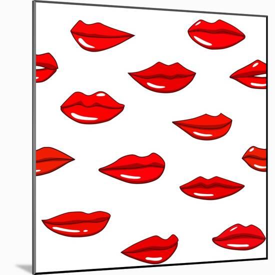 Lips Pattern-Lana L-Mounted Art Print